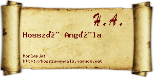 Hosszú Angéla névjegykártya